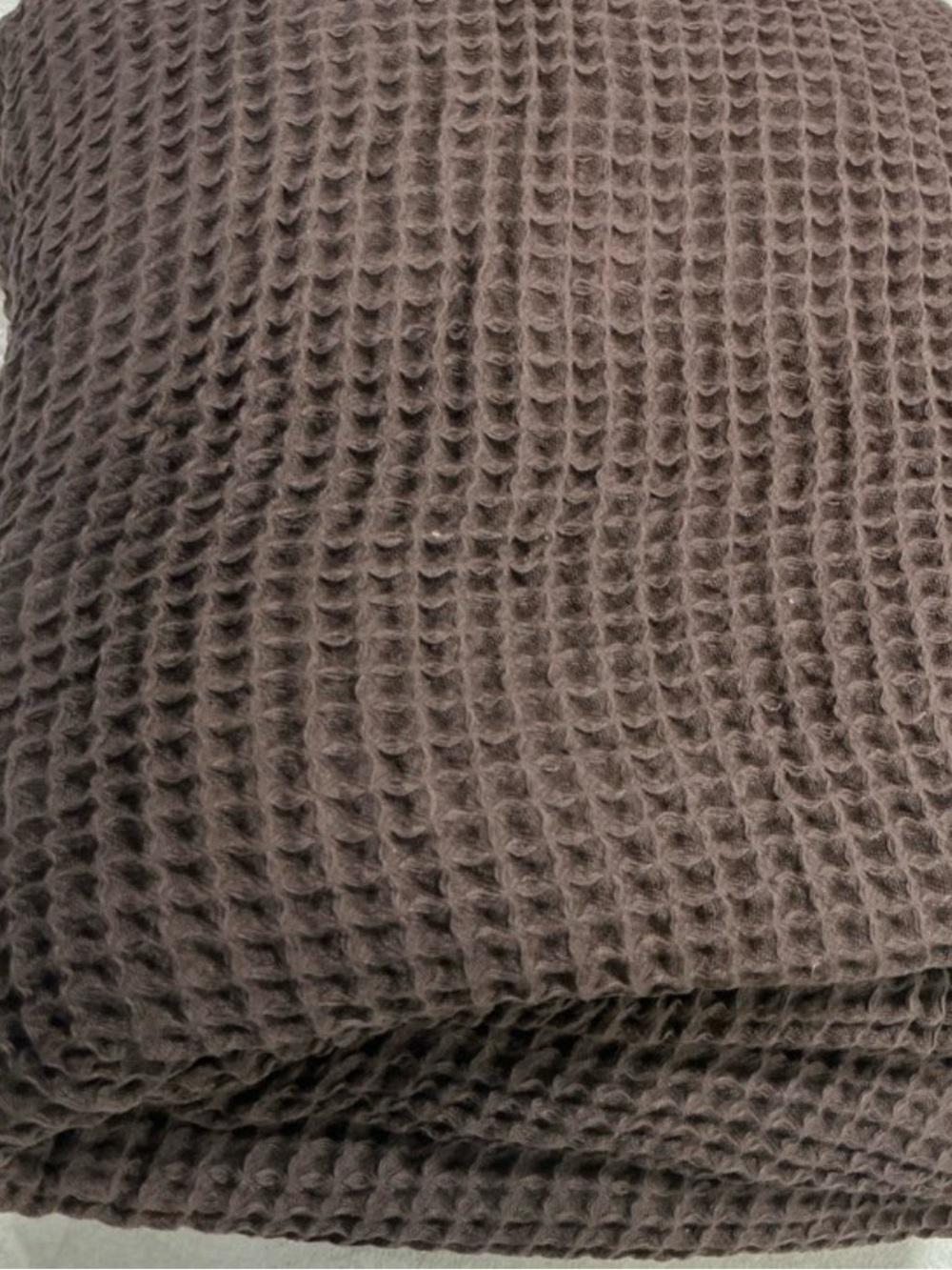 Quince Organic Waffle Bed Blanket in Espresso Size Full/Queen ☕️ - Picture 2 of 3